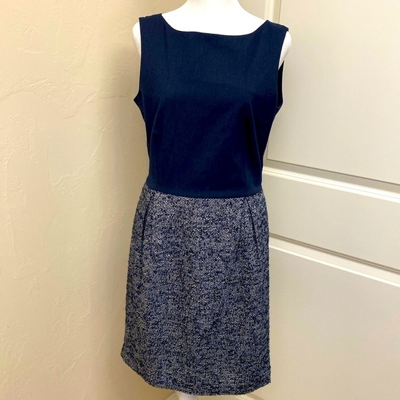 Gap tweed sleeveless sheath dress Women’s 8 wool blend preppy office Acadamia - Picture 1 of 7